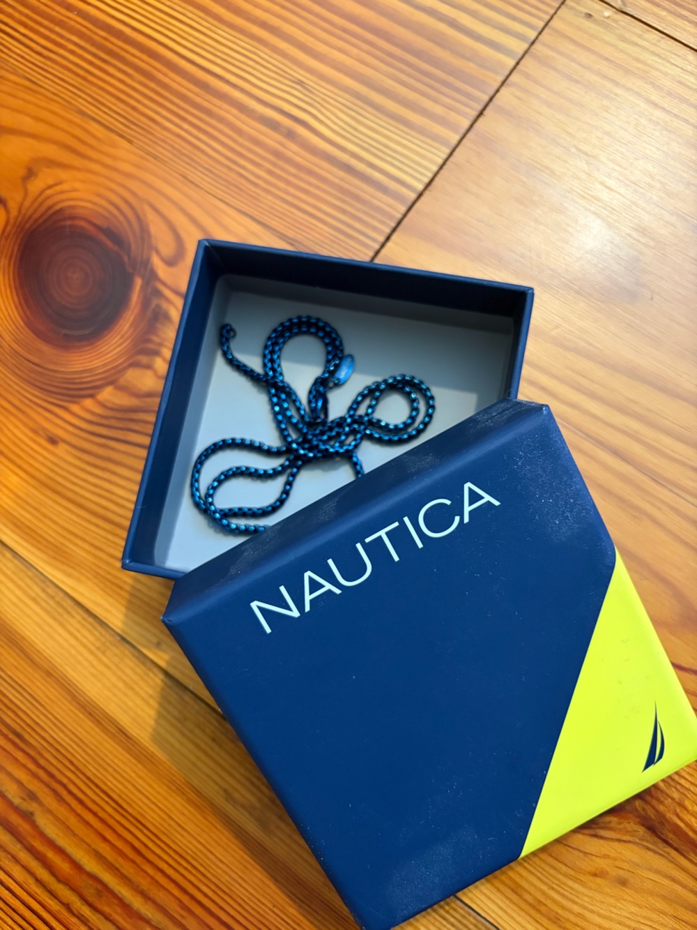 Nautica Simple Navy Blue Metal Rope Chain Necklace 24 inches